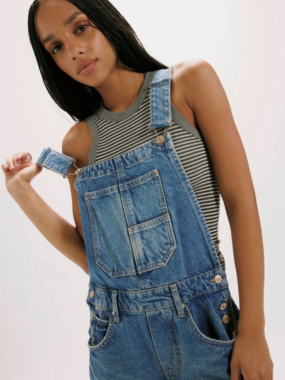 We The Free Good Luck Barrel Overalls in Ultra Light Beam - Picture 4 of 8